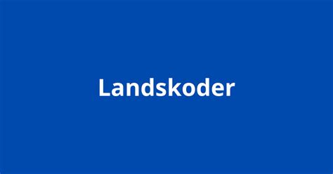 landskoder bokstäver.